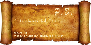 Prisztacs Döniz névjegykártya